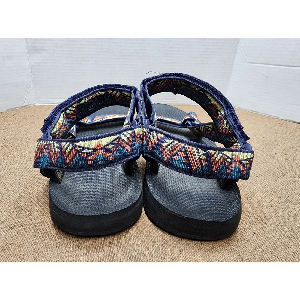 Teva Sandals Mens Size 12 Blue Orange Yellow Aztec Design 1004006